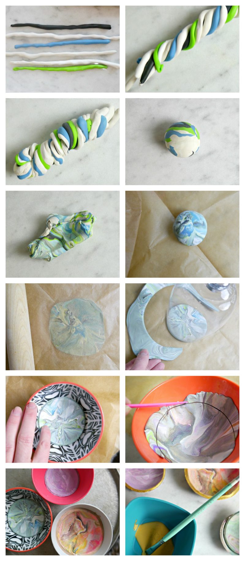 DIY Marbled Clay Jewelry Dishes - Jenni Raincloud