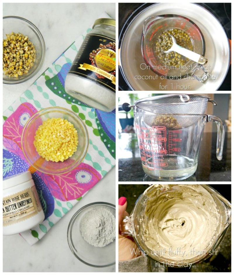 DIY Chamomile Infused Coconut Lavender Diaper Rash Cream w/ Clay